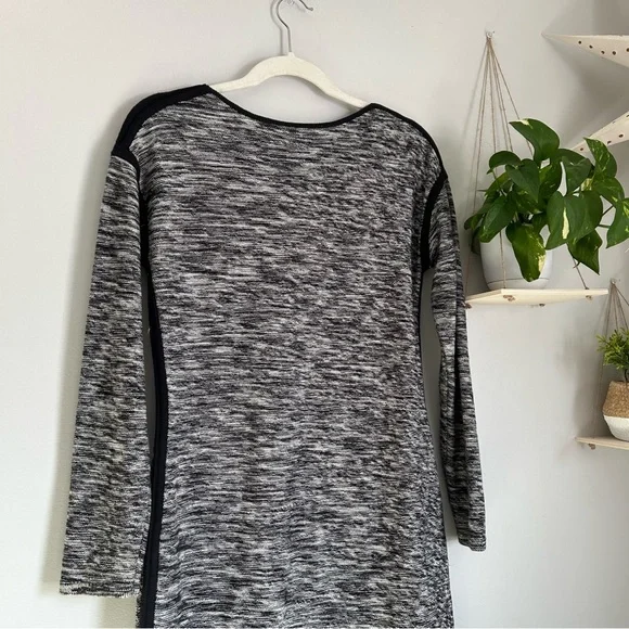 🩷ATHLETA RETREAT LONG SLEEVE GRAY BLACK HEATHER BODY CON MIDI DRESS SIZE SMALL - Picture 6 of 9
